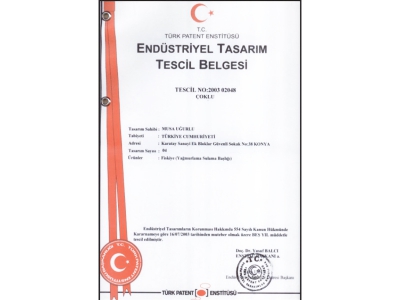 Endüstriyel Tasarım Tescil Belgesi